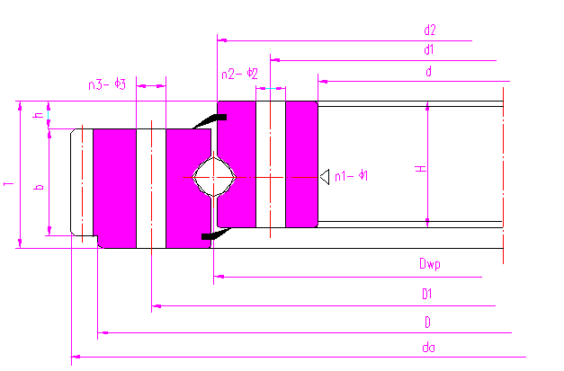 外齿四点接触球转盘轴承（回转支承）